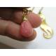 Elegant Cat Pendant Necklace with Rhodochrosite Drop