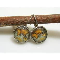 Map Cabochon Earrings