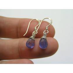 Tanzanite Earrings, Sterling Silver