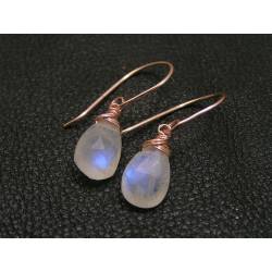 Rose Gold Moonstone Earrings
