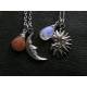Matching Necklaces with Moon and Sun, Moonstone and Sunstone