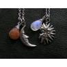 Matching Necklaces with Moon and Sun, Moonstone and Sunstone