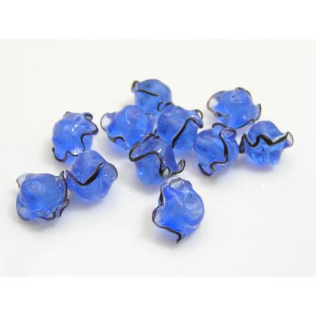 30 Blue Lampwork Beads