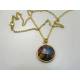 Vintage Cabochon Necklace, Gold