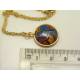 Vintage Cabochon Necklace, Gold