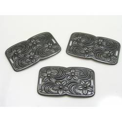 Black Flourish Ribbon Slide, Solid Brass, Vintaj