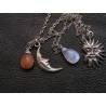 Matching Necklaces with Moon and Sun, Moonstone and Sunstone