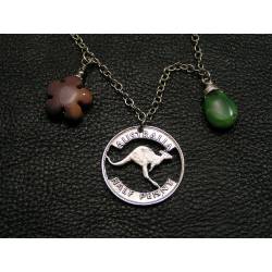Australian Half Penny Cut-Out Charm with Australian Gemstones
