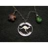 Australian Half Penny Cut-Out Charm with Australian Gemstones