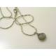 2 Necklace Set, Crescent Moon and Grey Moonstone