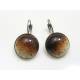 Brown Resin Cabochon Earrings