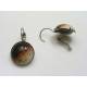 Brown Resin Cabochon Earrings