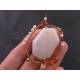 Large Chalcedony, Pearl and Crystal Wire Wrapped Pendant