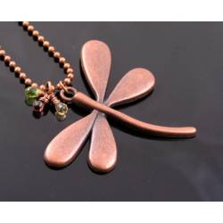 Dragonfly and Gemstone Necklace