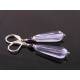 Long Elegant Drop Dangle Earrings with Lavender Czech Beads