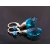 Sparkling Crystal Earrings with Wire Wrapped Lever Back Crystal Ear Wires, 9 Colors, 10 Metal Options