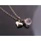 Cute Heart and Cubic Zirconia Necklace in Sterling Silver