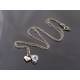 Cute Heart and Cubic Zirconia Necklace in Sterling Silver