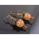 Orange Apricot Cats Eye Earrings