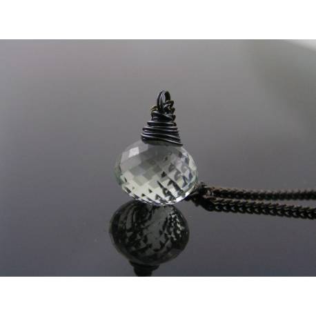Large Prasiolite Single Drop Necklace