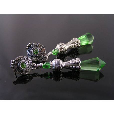 Green crystal deals earrings