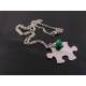 Puzzle Piece and Gemstone Necklace