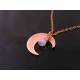 Copper Crescent Moon Necklace with Moonstone