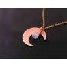 Copper Crescent Moon Necklace with Moonstone