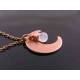 Copper Crescent Moon Necklace with Moonstone