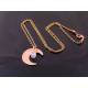 Copper Crescent Moon Necklace with Moonstone