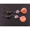 Long Fire Agate and Smokey Quartz Earrings