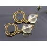 Lemon Quartz Circle Stud Earrings