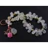 Prehnite and Rhodochrosite Copper Bracelet
