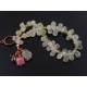 Prehnite and Rhodochrosite Copper Bracelet