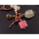 Prehnite and Rhodochrosite Copper Bracelet