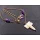 Carved Jade Dragonfly and Amethyst Necklace