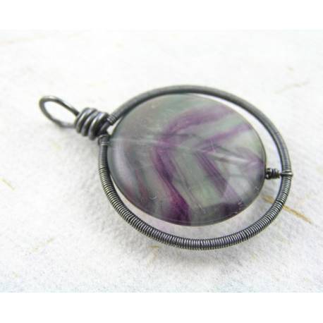 Multi Coloured Fluorite Pendant