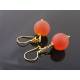 Unique Earrings with large, matte Carnelian