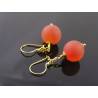 Unique Earrings with large, matte Carnelian