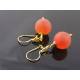 Large Carnelian Earrings, Matte Gemstones with Genuine Vermeil