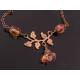 Vesuvianite and Fire Opal Flowers Necklace
