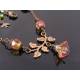 Vesuvianite and Fire Opal Flowers Necklace