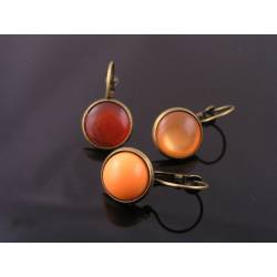 Orange Cabochon Earrings