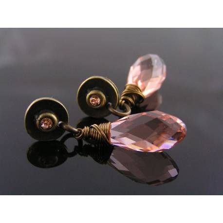 Champagne Pink Crystal Earrings