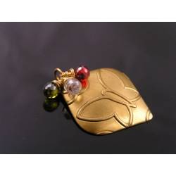 Butterfly, Cubic Zirconia and Solid Brass Pendant