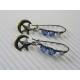 Crystal Ear Wires with Moon Star Charms
