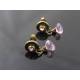 Pink Amethyst and Crystal Set Stud Earrings