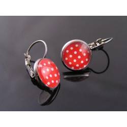 Red and White Polka Dot Earrings