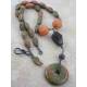 Unakite, Peach Aventurine and Tourmaline Necklace