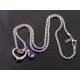 Swinging Heart and Amethyst Necklace, Birthstone